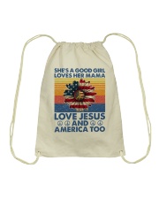 She's a good girl Loves her mama Love Jesus Drawstring Bag tile