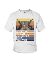 Husband daddy protector hero veteran Youth T-Shirt tile