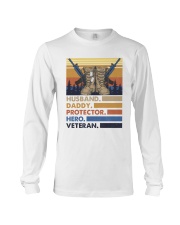 Husband daddy protector hero veteran Long Sleeve Tee tile