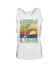 Margaritas and Tacos think about me too Unisex Tank tile