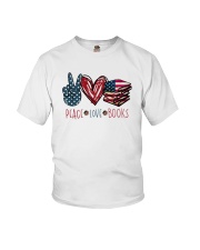 Peace Love Books Youth T-Shirt tile