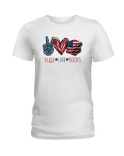 Peace Love Books Ladies T-Shirt tile