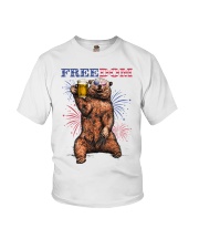 Bear Freedom Independence Day 4th of July Youth T-Shirt tile