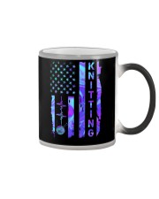 American hologram flag knitting Color Changing Mug tile