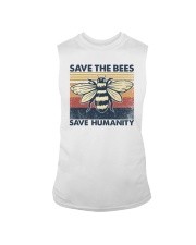 Retro vintage Save the bees Save humanity Sleeveless Tee tile