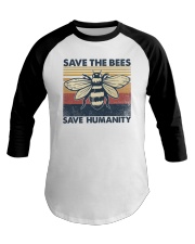 Retro vintage Save the bees Save humanity Baseball Tee tile
