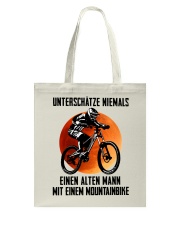 Never underestimate an old man w a mountain bike Tote Bag tile