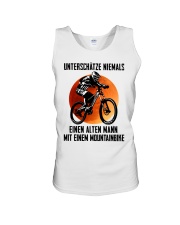Never underestimate an old man w a mountain bike Unisex Tank tile