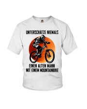 Never underestimate an old man w a mountain bike Youth T-Shirt tile