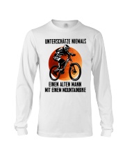 Never underestimate an old man w a mountain bike Long Sleeve Tee tile