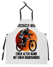 Never underestimate an old man w a mountain bike Apron tile