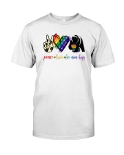 LGBT Peace Love Mom Hugs Bear Classic T-Shirt front