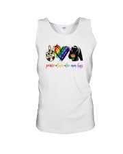 LGBT Peace Love Mom Hugs Bear Unisex Tank tile