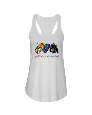 LGBT Peace Love Mom Hugs Bear Ladies Flowy Tank tile