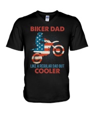 Biker Dad Cooler V-Neck T-Shirt tile