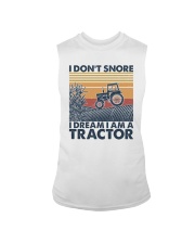 Retro I Don't Snore I Dream I'm A Tractor Sleeveless Tee tile