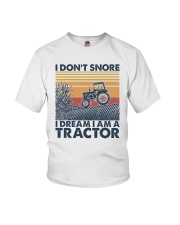 Retro I Don't Snore I Dream I'm A Tractor Youth T-Shirt tile