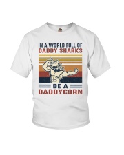 In A World Full Of Daddy Sharks Be A Daddycorn Youth T-Shirt tile