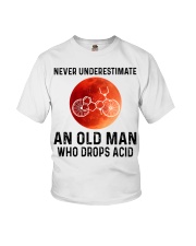 Never underestimate old man drop acid Youth T-Shirt tile