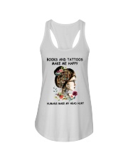 Books And Tattoos Make Me Happy Ladies Flowy Tank tile