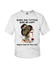 Books And Tattoos Make Me Happy Youth T-Shirt tile