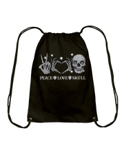 Peace love skull Drawstring Bag tile