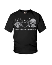 Peace love skull Youth T-Shirt tile