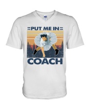 Retro Put me in coach V-Neck T-Shirt tile
