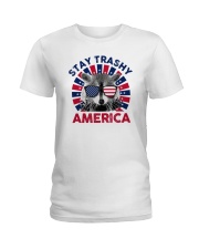 Stay trashy America Ladies T-Shirt tile