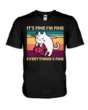 It's Fine I'm Fine Everything's Fine V-Neck T-Shirt tile
