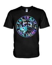 Eat Trash Hail Satan V-Neck T-Shirt tile