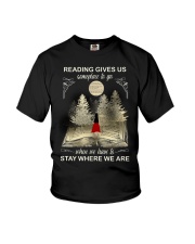 Reading gives us someplace to go Youth T-Shirt tile