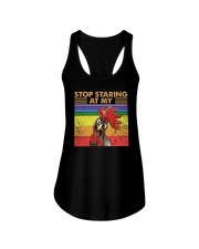 LGBTQ pride Stop staring at my cock Ladies Flowy Tank tile