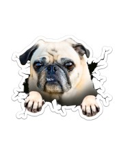 Funny pug breaking glass Sticker - Single (Vertical) front