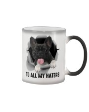 Frenchie To all my haters Color Changing Mug tile