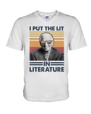 I Put The Lit In Literature Sidney Sheldon V-Neck T-Shirt tile