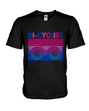 Pride bi-cyclist V-Neck T-Shirt tile