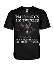 Dragon I'm not sick i'm twisted V-Neck T-Shirt tile