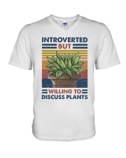 Introverted But Willing to Discuss Plants V-Neck T-Shirt tile