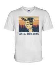 Cigar Social distancing V-Neck T-Shirt tile
