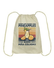When life hands you pineapples make pina coladas Drawstring Bag tile