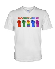LGBTQ The First Pride Was A Riot V-Neck T-Shirt tile