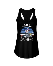 America Flag Abe Drinkin Independence Day Ladies Flowy Tank tile
