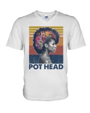 Pot head V-Neck T-Shirt tile
