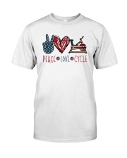 Peace Love Cycle Classic T-Shirt front