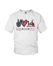 Peace Love Cycle Youth T-Shirt tile