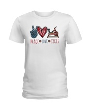 Peace Love Cycle Ladies T-Shirt tile