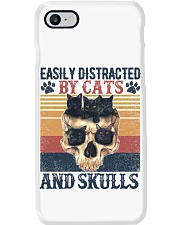 Easily Distracted By Cats and Skulls Phone Case tile