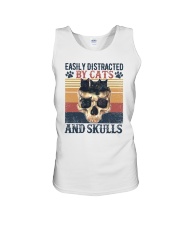 Easily Distracted By Cats and Skulls Unisex Tank tile