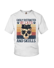 Easily Distracted By Cats and Skulls Youth T-Shirt tile